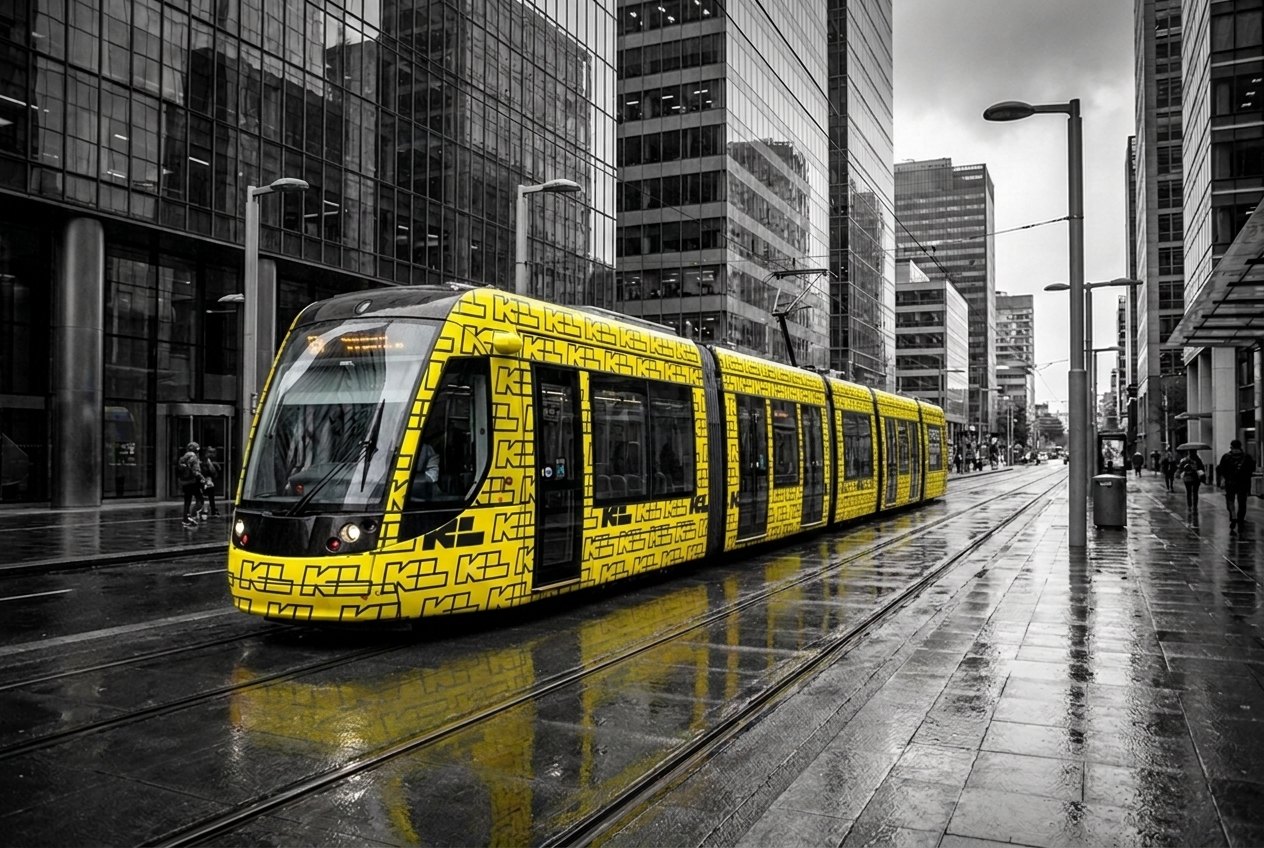 Straßenbahn-Beklebung